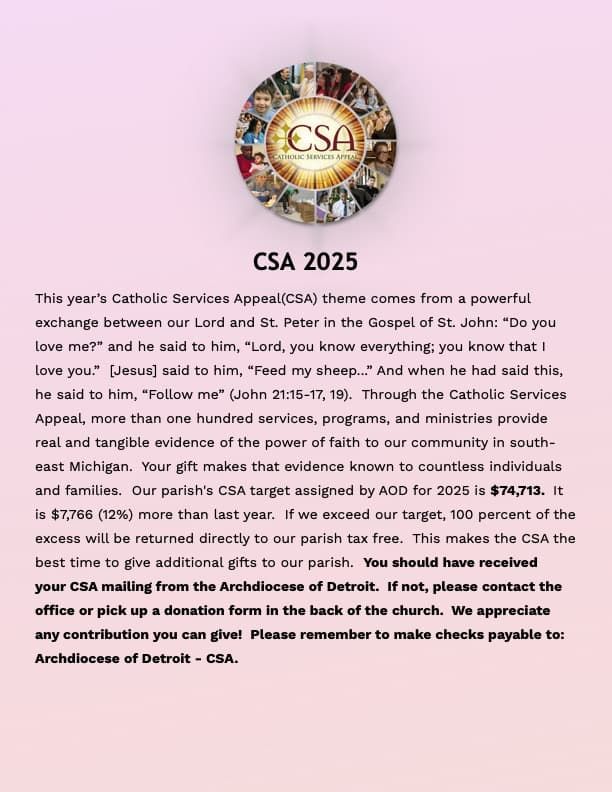 Archdiocese of Detroit's CSA 2025 Notice