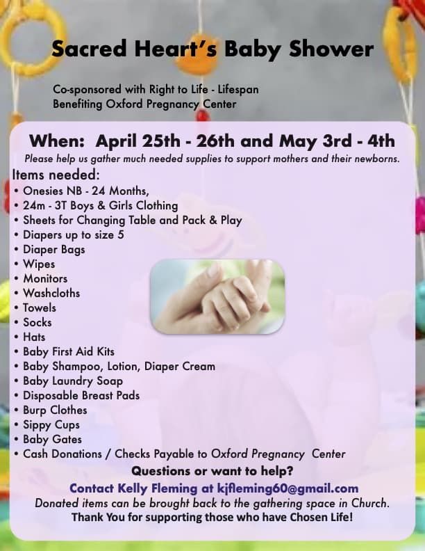 Sacred Heart's Baby Shower to Benefit Mothers and their Infants