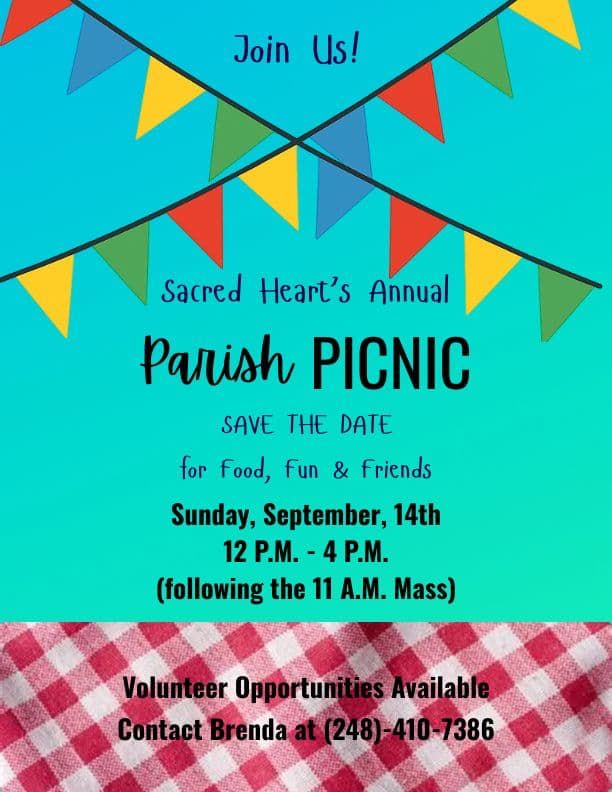 Sacred Heart Parish Picnic - Save the Date!