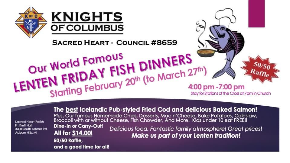 KOC's Lenten Fish Fry Dinners