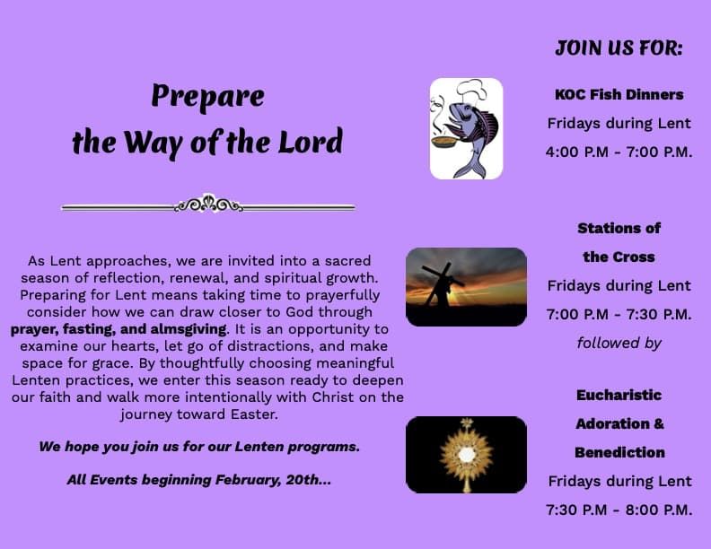 Sacred Heart's Lenten Events