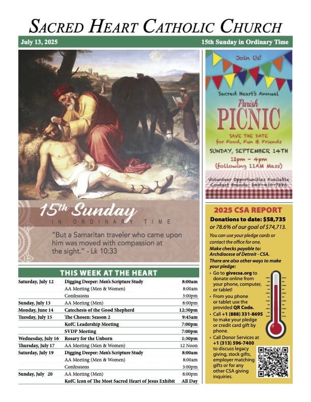 July 13th bulletin cover
