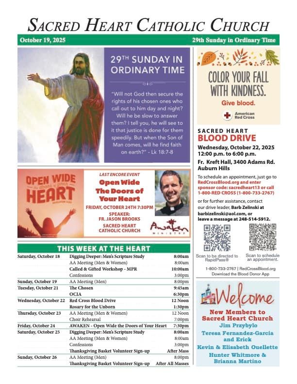 October 19th bulletin cover