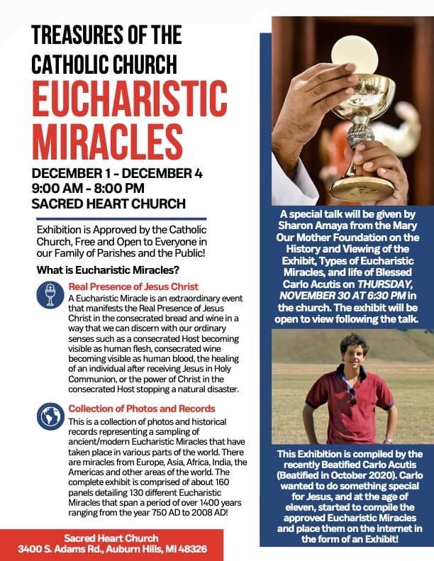 Sacred Heart's Eucharistic Miracles exhibition