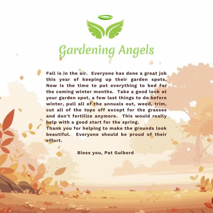 Gardening Angel Fall Cleanup Reminder