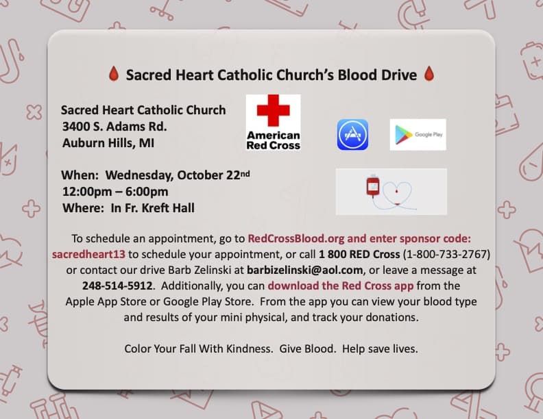 Sacred Heart's Fall Blood Drive