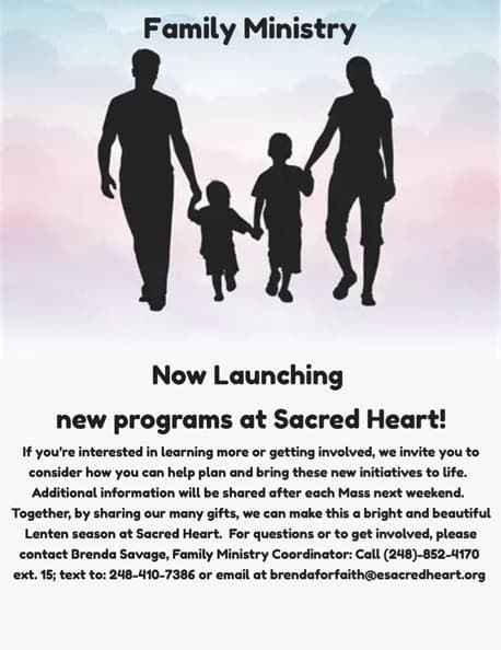 Sacred Heart's New Family Ministry