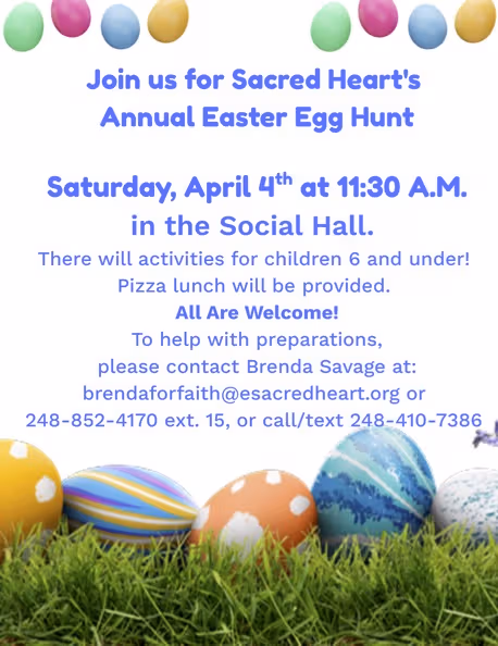 Sacred Heart's Annual Easter Egg Hunt