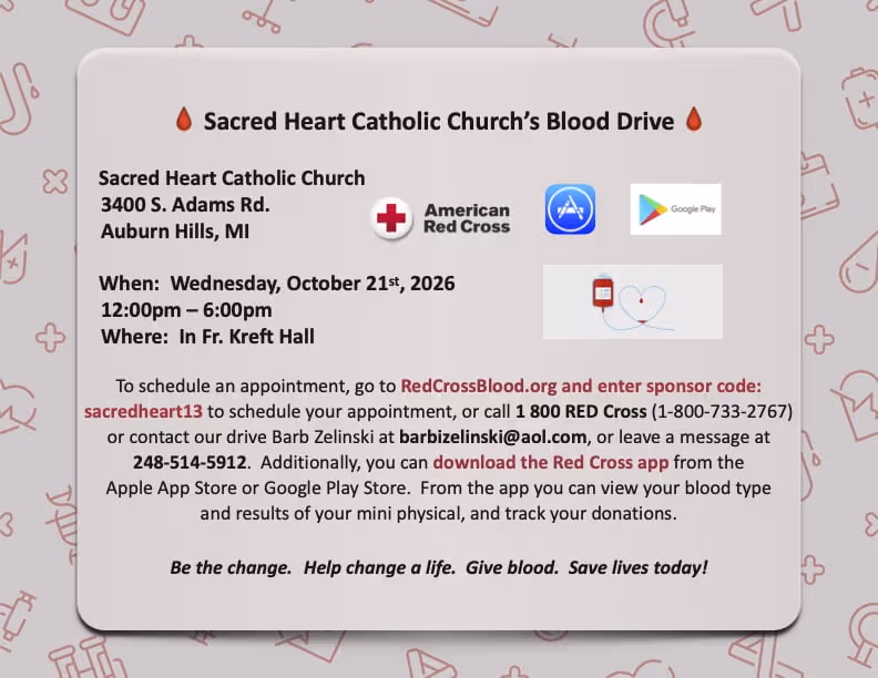 Sacred Heart's Fall Blood Drive