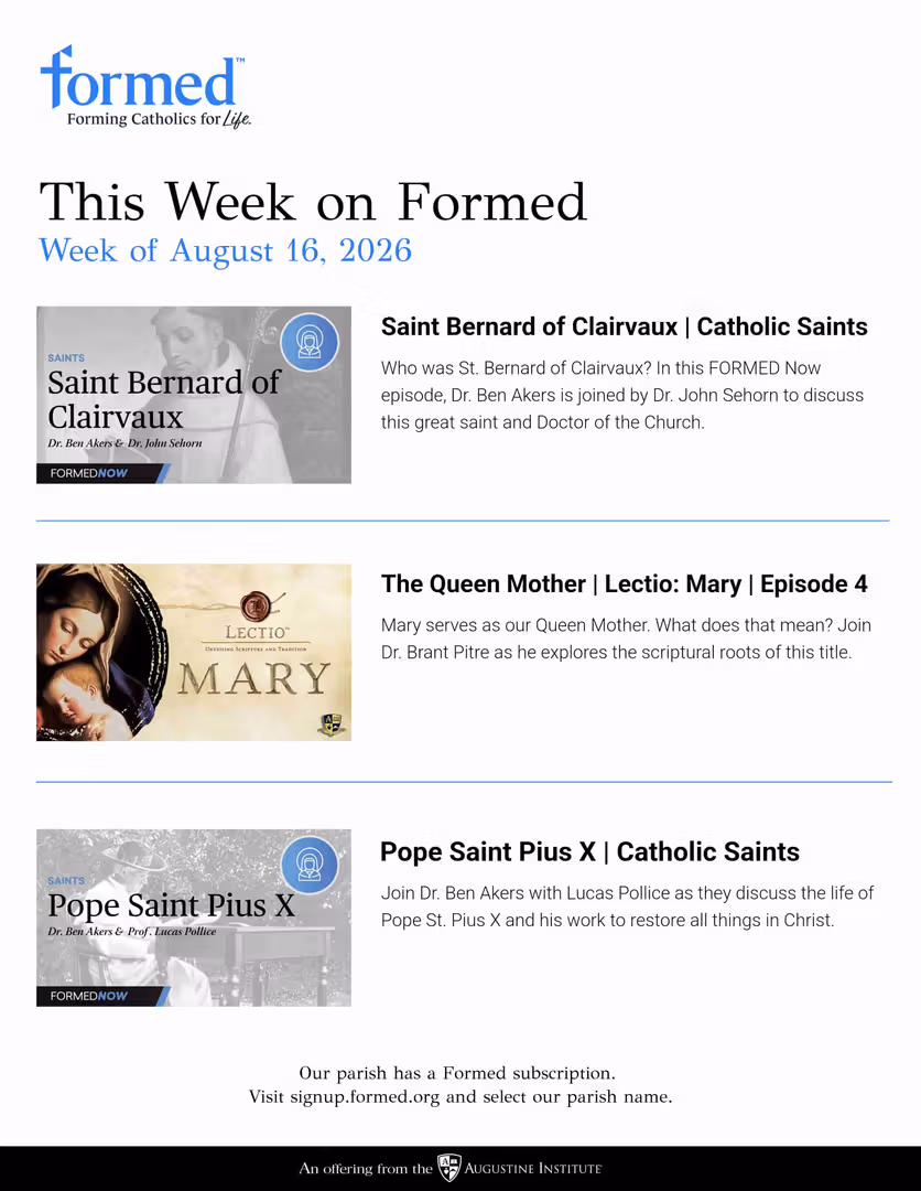Formed's Picks of the Week