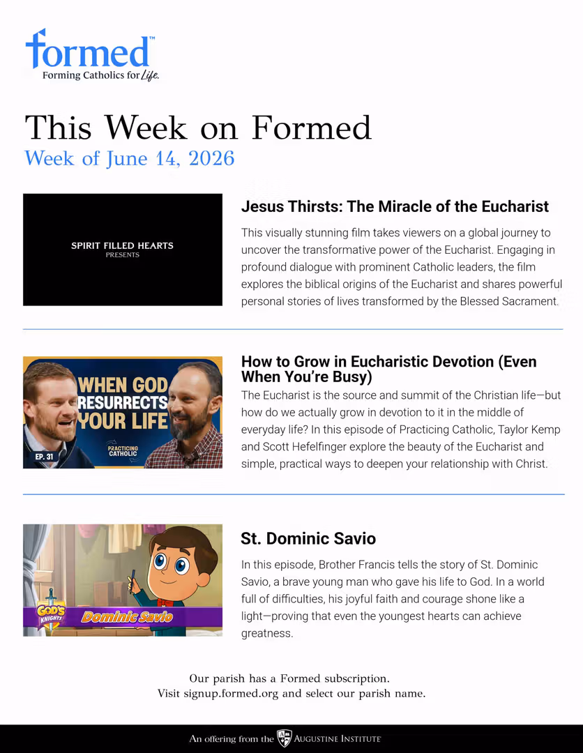 Formed's Picks of the Week