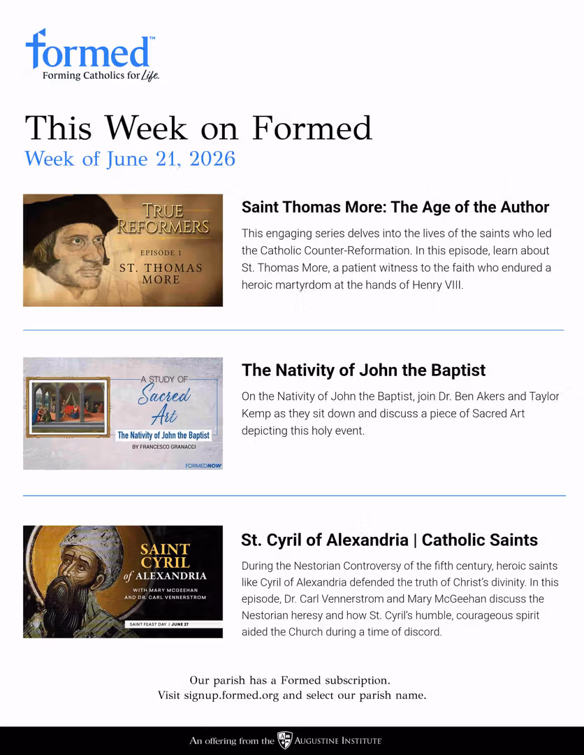Formed's Picks of the Week