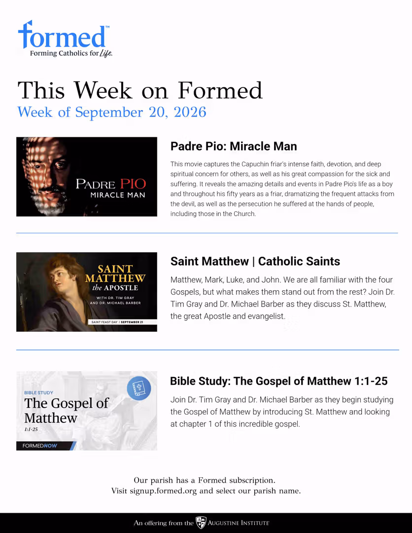 Formed's Picks of the Week