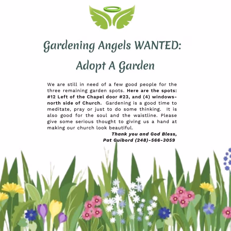 Sacred Heart's Gardening Angels Wanted!