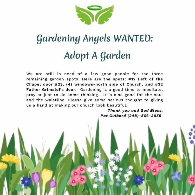 Sacred Heart's Gardening Angels Wanted!