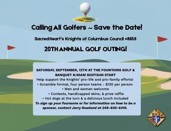 Knights of Columbus' Annual Golf Outing - Save the Date!
