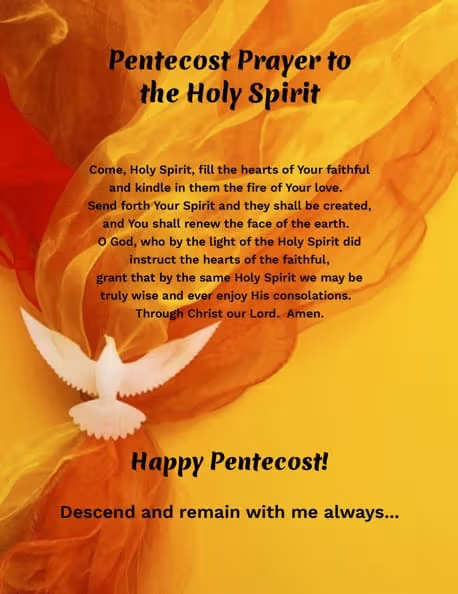 Pentecost Prayer to the Holy Spirit