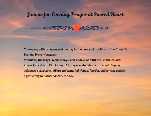 Sacred Heart's Evening Vesper Prayers