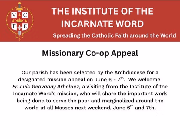 Sacred Heart's Missionary Co-op Masses