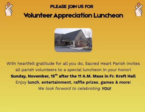 Sacred Heart's Volunteer Appreciation Luncheon