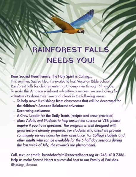 Volunteers Needed for Vacation Bible School